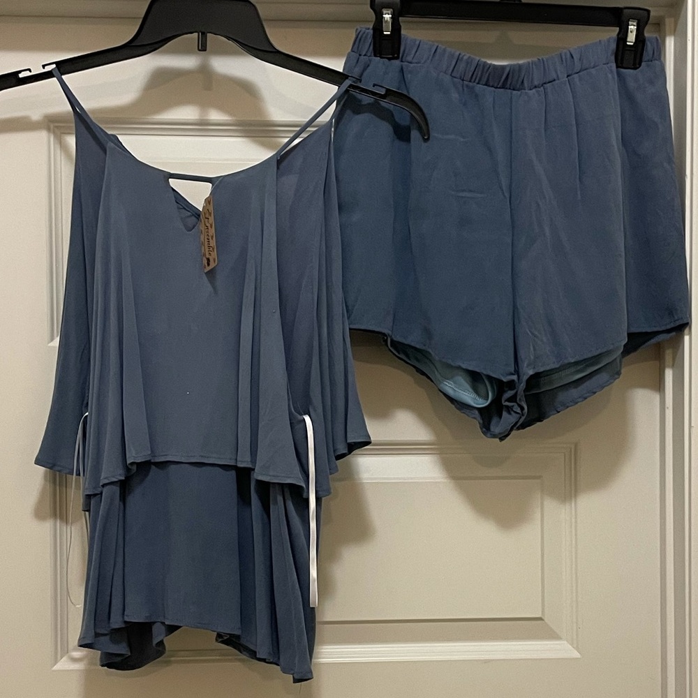 Slate blue romper set